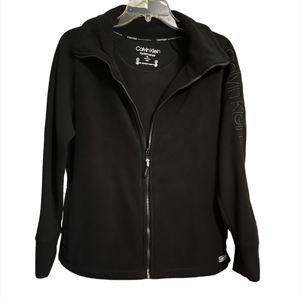 Calvin Klein Performance Black Women’s Sweater,‎ Zip security pocket Sz PL